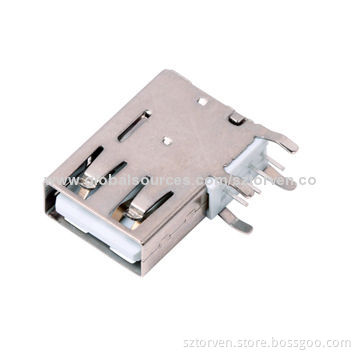 USB 2.0 Female 4P, Right Angle Flag Type, Long Version